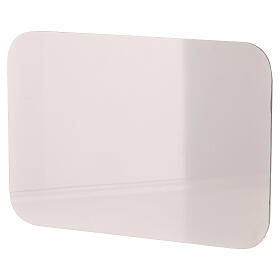 Rectangular candle plate, polished stainless steel, 17x12 cm