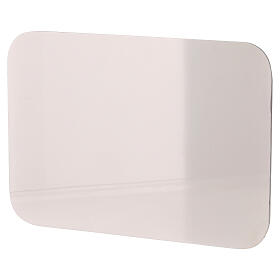 Piatto portacandele acciaio inossidabile rettangolare lucido 17x12 cm