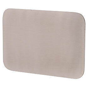 Piatto portacandele acciaio inox rettangolare opaco 17x12 cm 