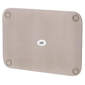 Piatto portacandele acciaio inox rettangolare opaco 17x12 cm 