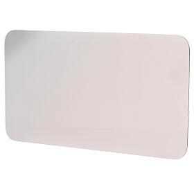 Polished candle plate, stainless steel, rectangular shape, 30x16 cm