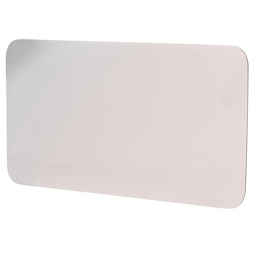 Polished candle plate, stainless steel, rectangular shape, 30x16 cm 1