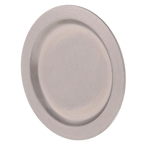 Stainless steel plate for candles, 11 cm diameter, mat finish 1