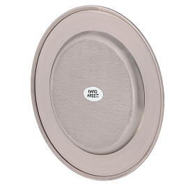 Plate for candles, 14 cm diameter, mat stainless steel