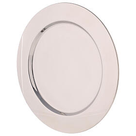 Plate for candles, polished stainless steel, d. 21 cm