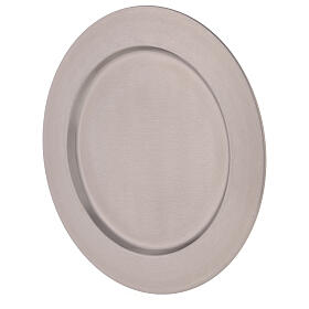 Candle plate, 21 cm diameter, mat stainless steel