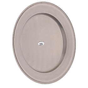 Candle plate, 21 cm diameter, mat stainless steel