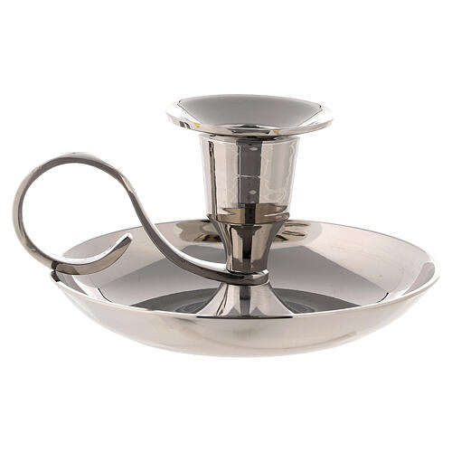 Silver candle holder with handle 5 cm height 3