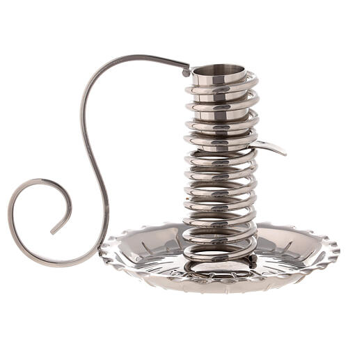 Spiral silver-plated candleholder, 3 cm diameter 1