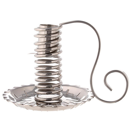 Spiral silver-plated candleholder, 3 cm diameter 2