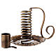 Antique brass spiral candle holder with handle H 12 cm s3