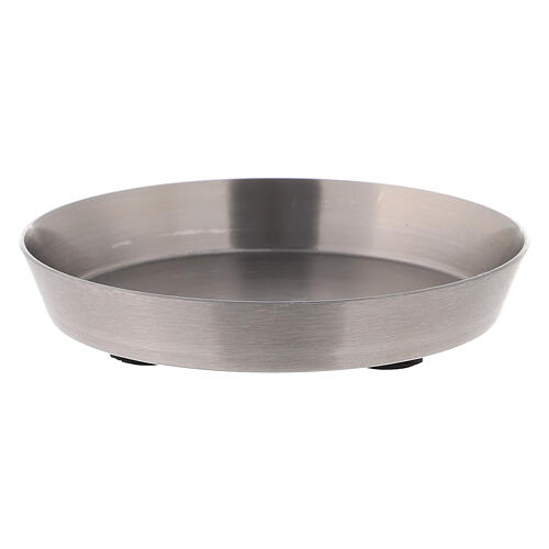 Round plate of matte stainless steel, 8 cm diameter 1
