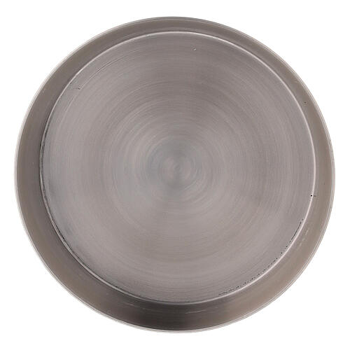 Round plate of matte stainless steel, 8 cm diameter 2