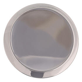 Round plate of 8 cm diameter, stainless steel