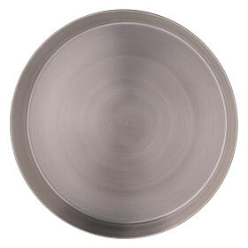 Round saucer in matte stainless steel 9 cm diameter
