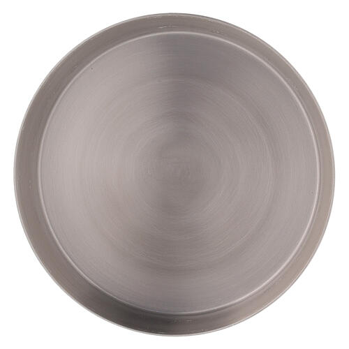Round saucer in matte stainless steel 9 cm diameter 2