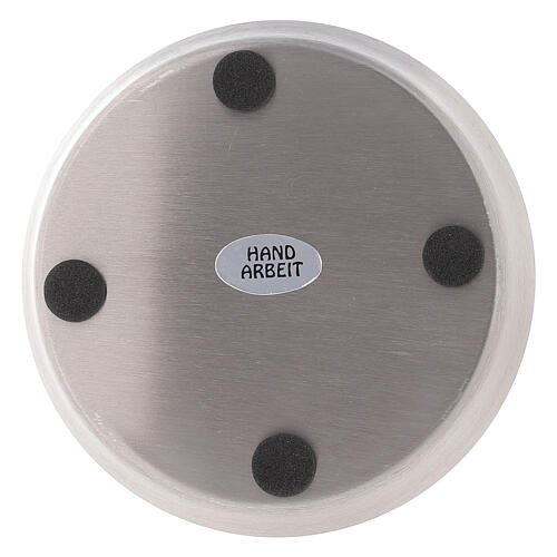 Round saucer in matte stainless steel 9 cm diameter 3
