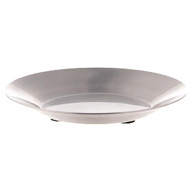 Silver plated saucer in matte steel d. 8 cm