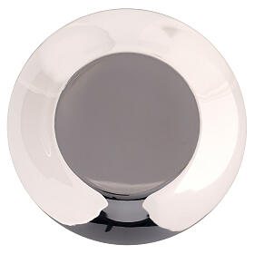 ound plate, polished stainless steel, 8 cm diameter