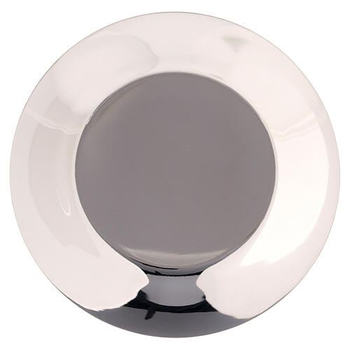 ound plate, polished stainless steel, 8 cm diameter 2