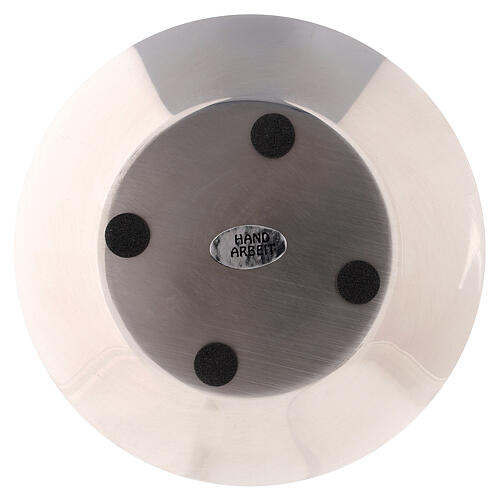 Round plate polished stainless steel 8 cm diameter  3