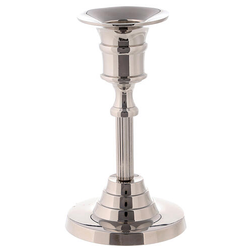 Silver-plated brass candlestick h 12 cm 1