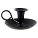 Black candleholder with handle and plate of 5 cm height s2