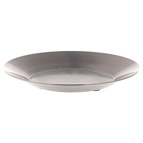 Round plate, mat steel, 9 cm diameter