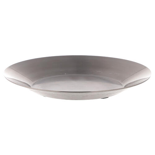 Round plate in matte steel diameter 9 cm 1