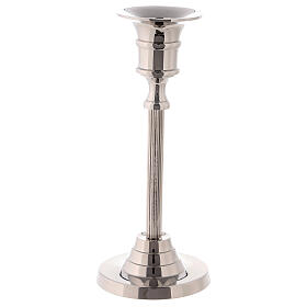 Silver-plated brass candlestick h 16 cm
