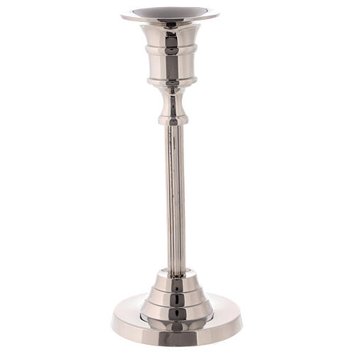 Silver-plated brass candlestick h 16 cm 1
