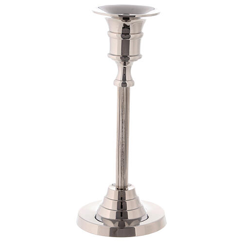 Silver-plated brass candlestick h 16 cm 2