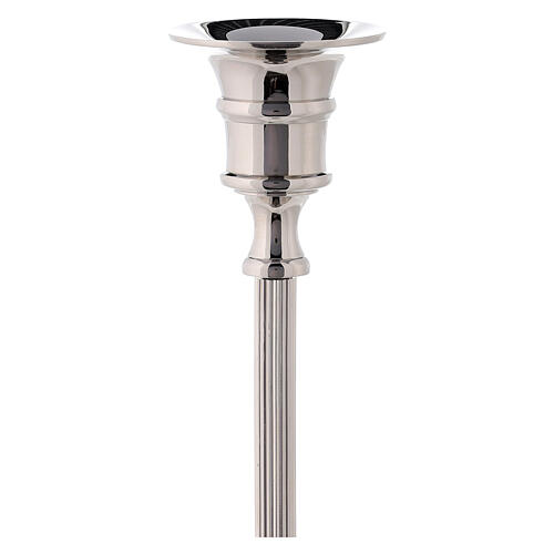 Portacandela ottone argentato H 20 cm 2