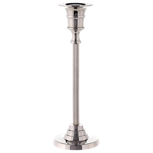 Portacandela ottone argentato H 20 cm 3