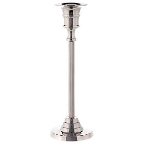 Silver plated brass candle holder H 20 cm