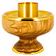 Candlestick, olivewood and gold plated brass, d. 5.5 in s1