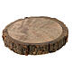 Round wooden candle holder with bark contour candles 6 cm s1