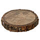 Round wooden candle holder with bark contour candles 6 cm s2