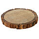Candle holder plate, round wood slice with bark, for 3 in candles s1