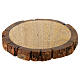 Candle holder plate, round wood slice with bark, for 3 in candles s2