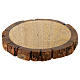 Piattino portacandela legno rotondo con bordo candele 8 cm s2