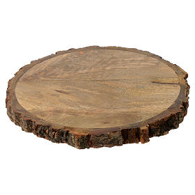 Kerzenteller aus Holz, Baumscheibe mit Rindenrand – Ø 17 cm
