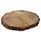 Round wooden tray for candles of 6 in, edge with bark s1