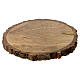 Round wooden tray for candles of 6 in, edge with bark s2