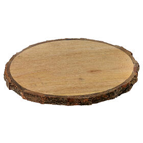 Kerzenteller aus Holz, Baumscheibe mit Rindenrand – Ø 21 cm