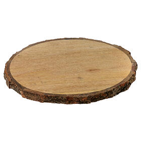 Platillo redondo portavela 20 cm diámetro madera