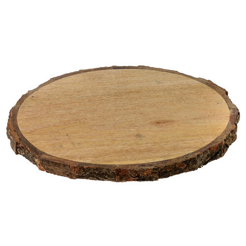 Okrągła podstawka pod świeczki o średnicy 20 cm z drewna 1