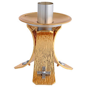 Altar candle holder with cross