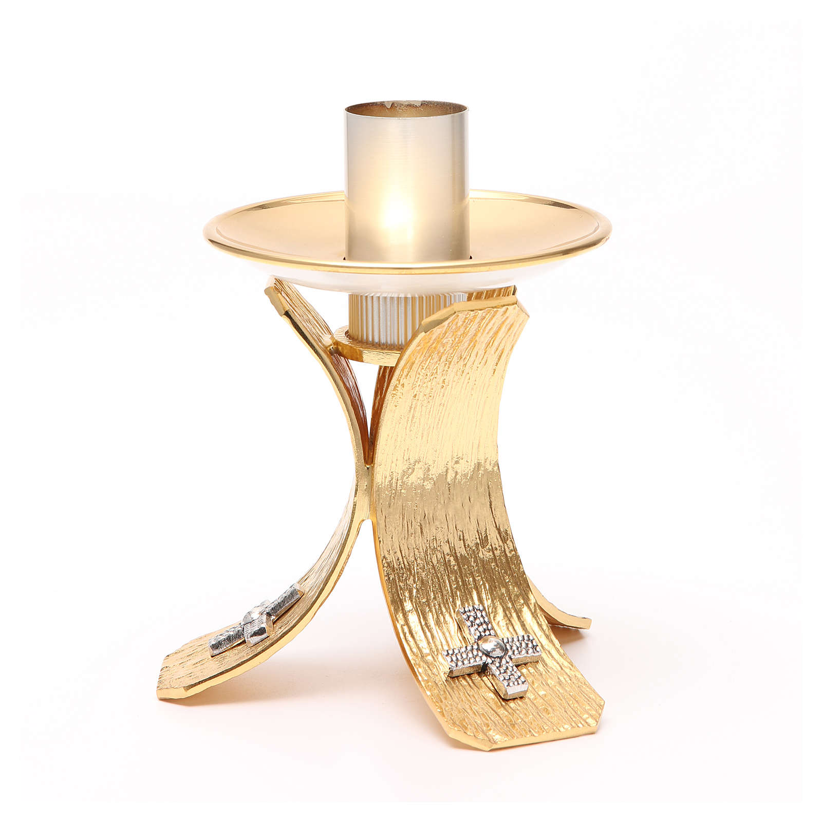 Set Di 2 Portacandele Quadrati In Metallo Dorato - Altezza 22,9 Cm, Per Candele Coniche, Decorativi Per Casa, Hotel E Cene Eleganti