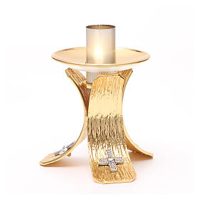 Altar candle holder with cross